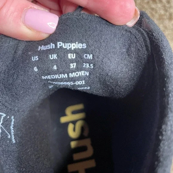 Suede Hush Puppy Black women’s lace up ankle boots in size 6 - Picture 6 of 8